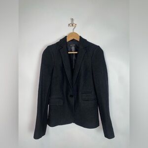 Lord & Taylor Black Wool Blend Contrast Black Blazer Size 8 (runs small)